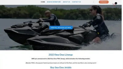 Screenshot of Non-Delivery scam website "Sea-doojetskis.com"