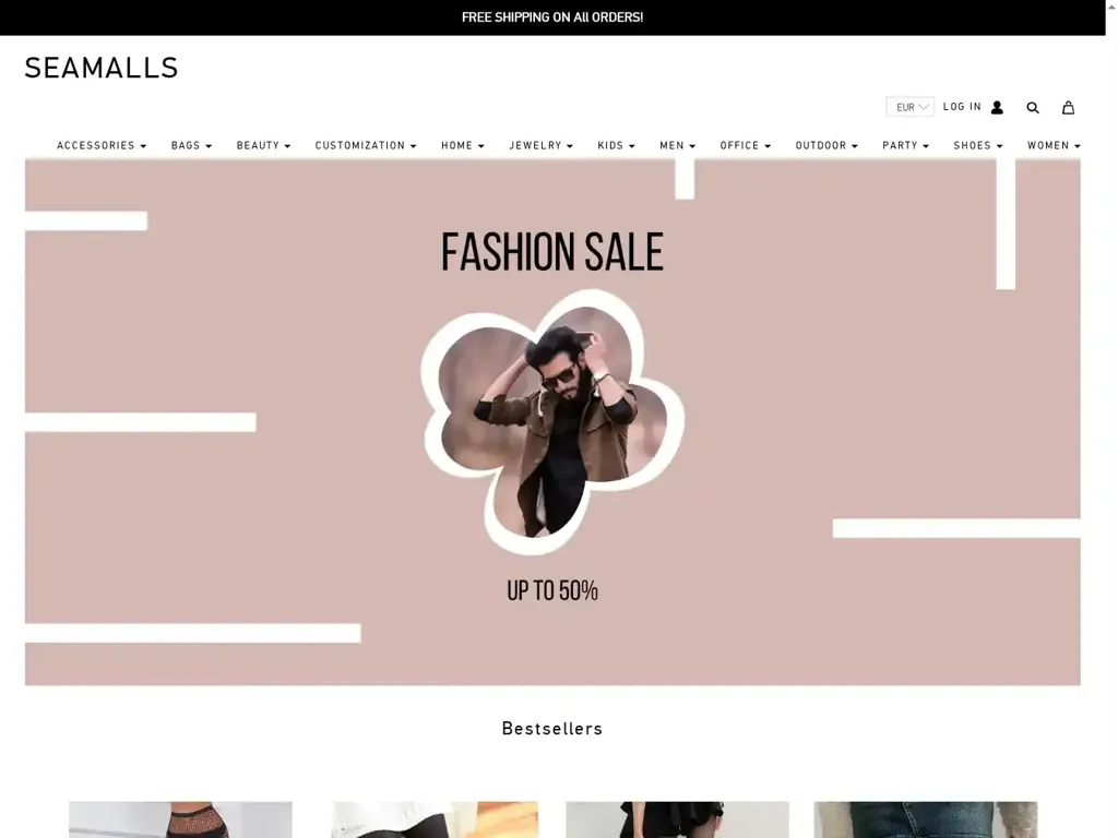 Screenshot of Non-Delivery scam website "50% Cheap Products Online Sale, Low Price，Fast Delivery"