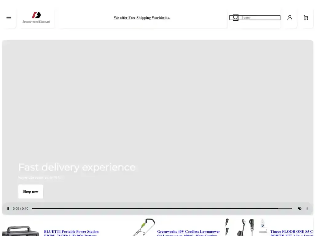 Screenshot of Non-Delivery scam website "500 Internal Server Error"