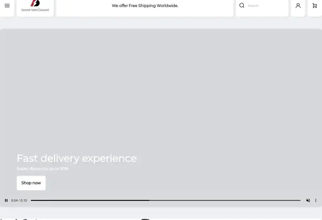 Screenshot of Non-Delivery scam website "Secondhandmall.site"