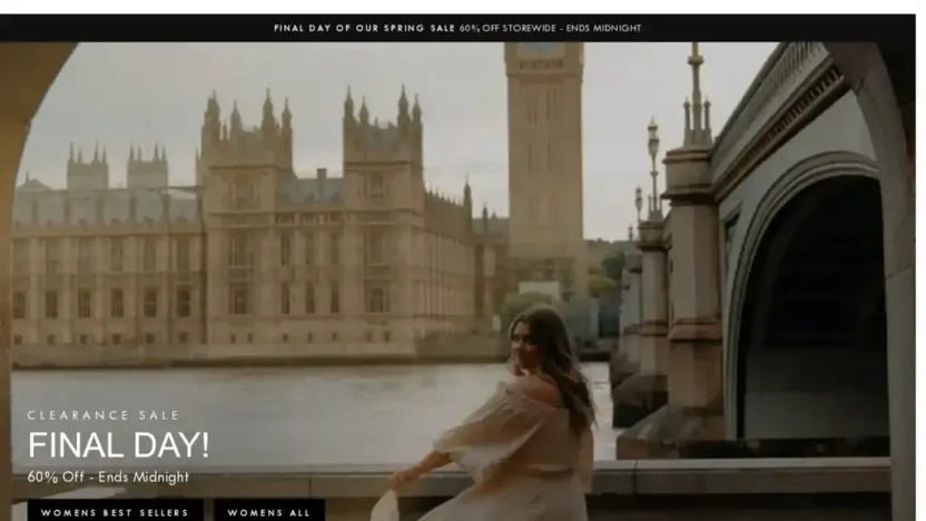 Screenshot of Non-Delivery scam website "Shopamara-london.com"