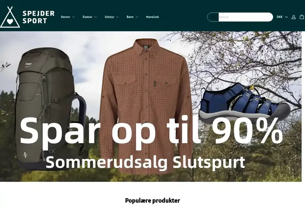 Screenshot of Non-Delivery scam website "Spejderspovip.com"