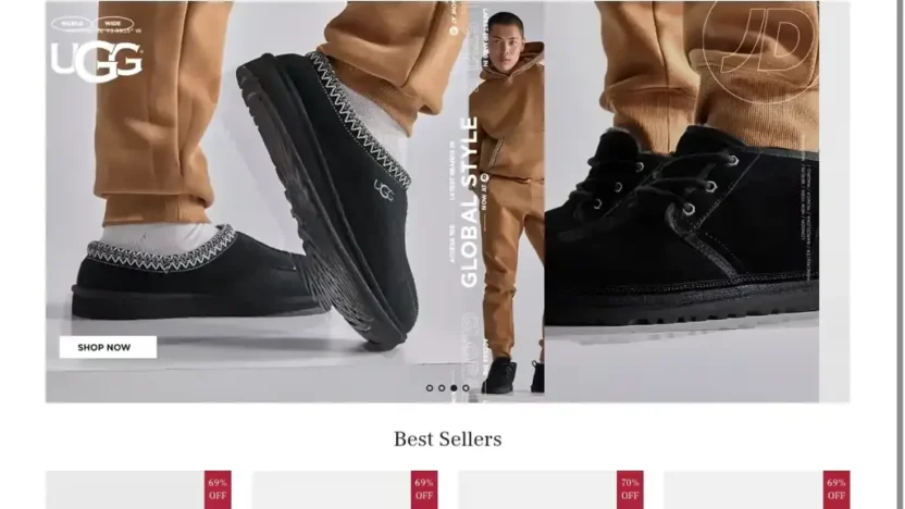 Screenshot of Non-Delivery scam website "Sportssvip-za.shop"