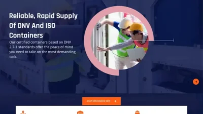 Screenshot of Container scam website "Standardshippingcontainers.com"