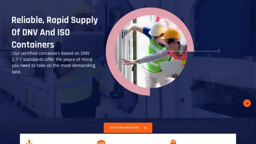 Screenshot of Container scam website "Standardshippingcontainers.com"