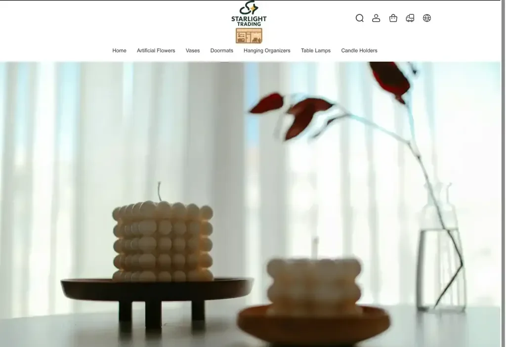 Screenshot of Non-Delivery scam website "Starlighttra.shop"