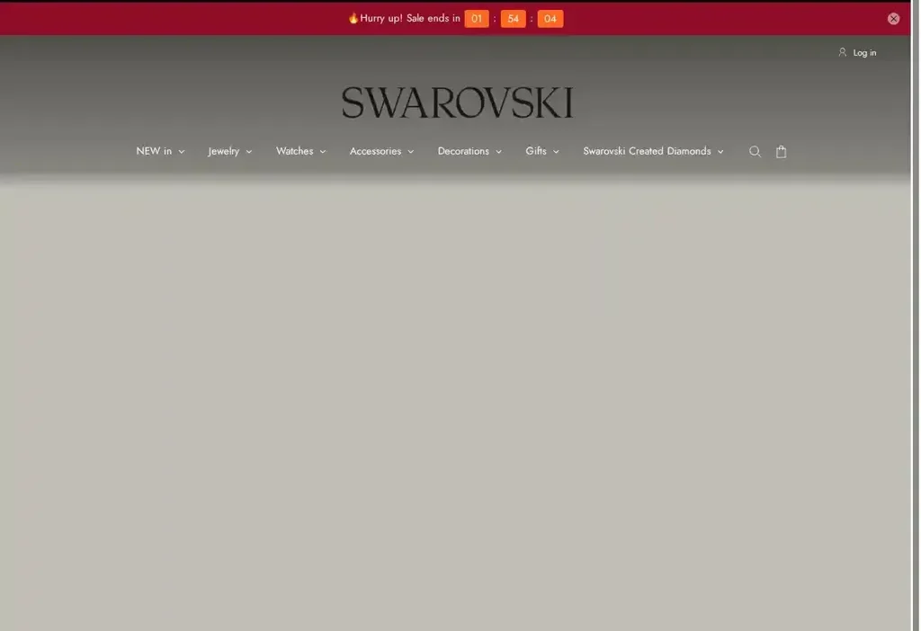Screenshot of Non-Delivery scam website "Swarovski-wordsale.com"