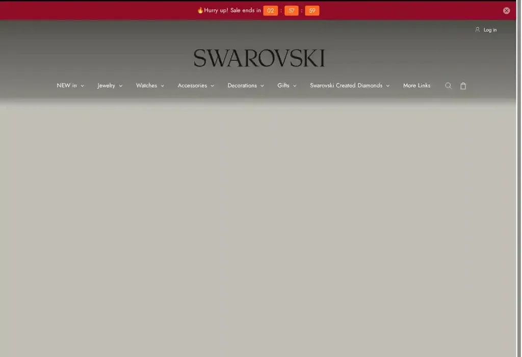 Screenshot of Non-Delivery scam website "Swarovskiss-vip.com"