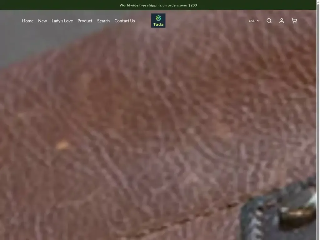 Screenshot of Non-Delivery scam website "Tada"