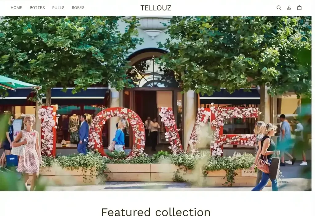 Screenshot of Non-Delivery scam website "Tellouz.shop"