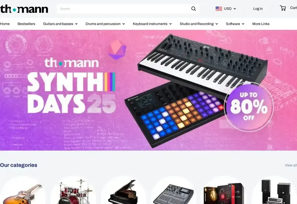 Screenshot of Non-Delivery scam website "Thomannde.shop"