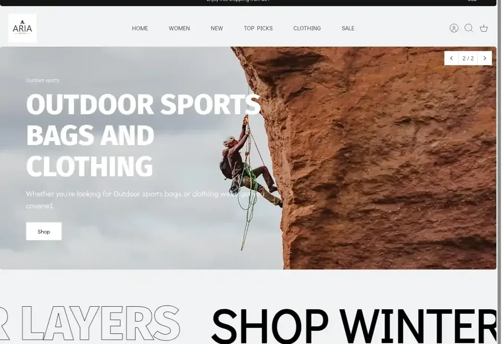 Screenshot of Non-Delivery scam website "Tongsport652.shop"