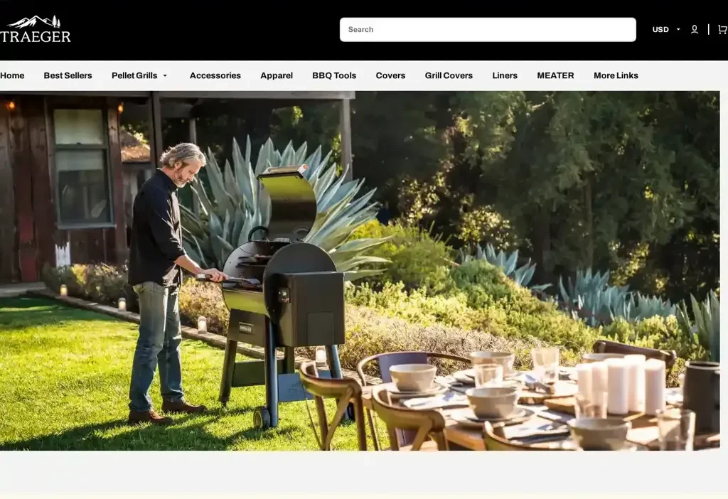 Screenshot of Non-Delivery scam website "Traegerofficial.com"