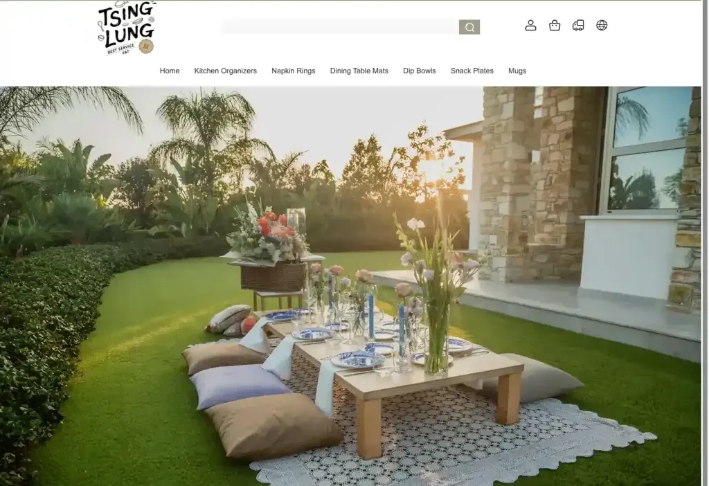 Screenshot of Non-Delivery scam website "Tsinglungnew.shop"