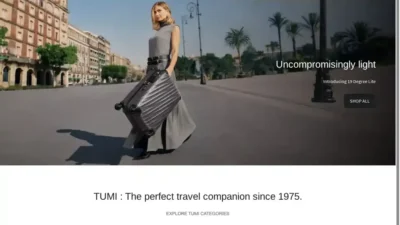 Screenshot of Non-Delivery scam website "Tumi-hot.com"