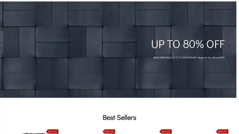 Screenshot of Non-Delivery scam website "Tumiofficial.shop"