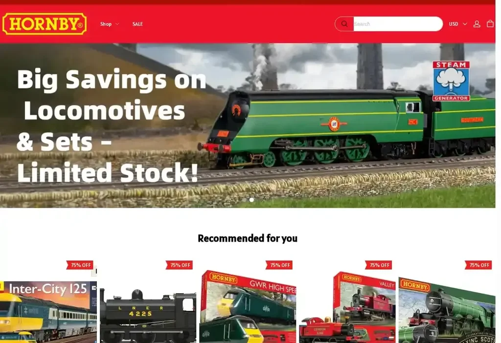 Screenshot of Non-Delivery scam website "Uk-hornby.com"