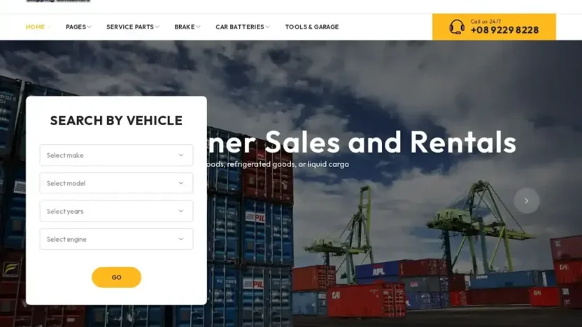 Screenshot of Container scam website "Unitedshippingcontainers.com"