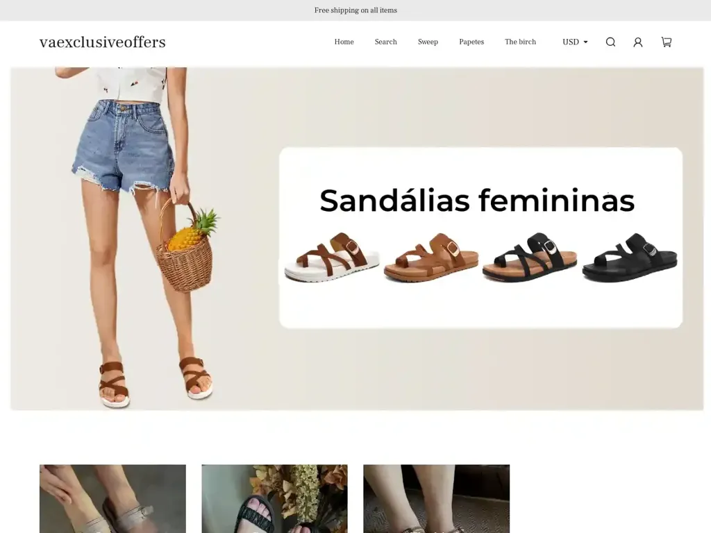 Screenshot of Non-Delivery scam website "ShoeStyleonline"
