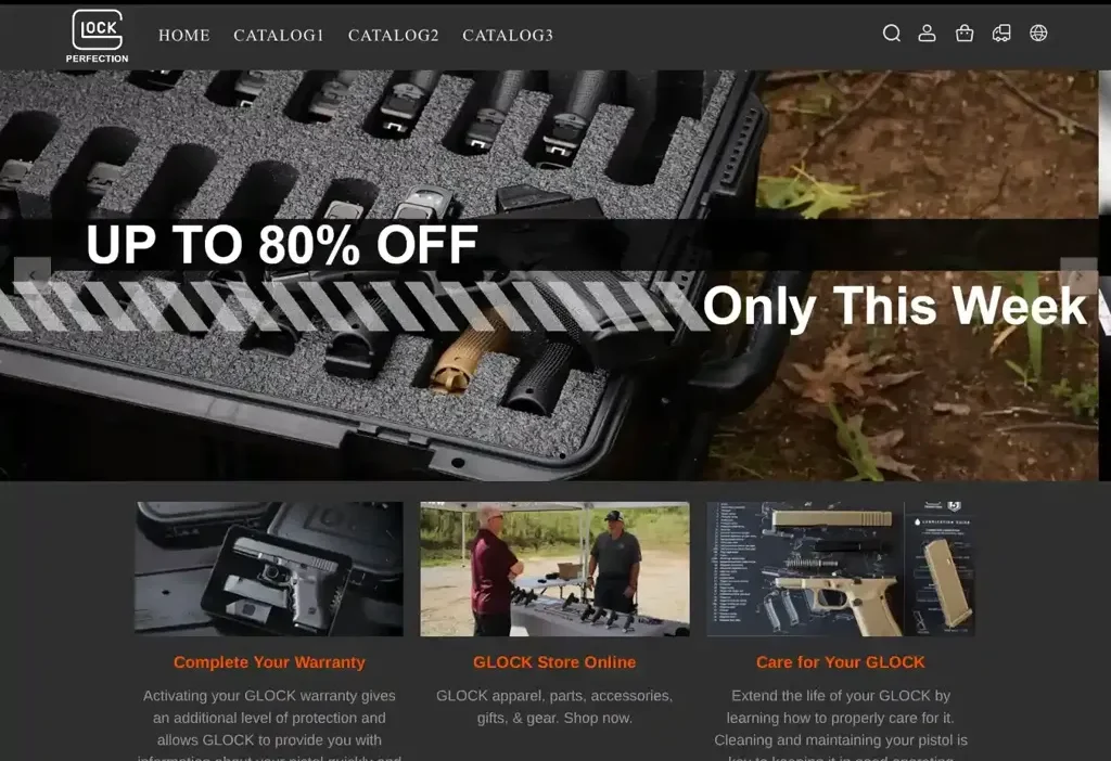 Screenshot of Non-Delivery scam website "Valuegeear.shop"