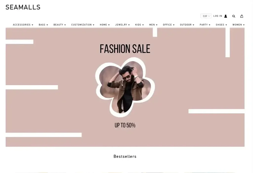 Screenshot of Non-Delivery scam website "Veasmall.com"