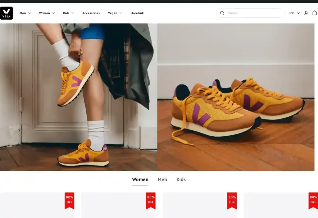 Screenshot of Non-Delivery scam website "Vejashop.shop"