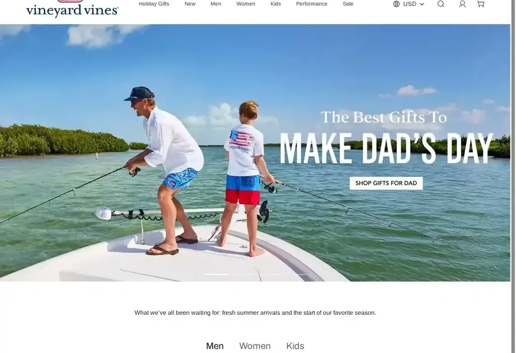 Screenshot of Non-Delivery scam website "Vineyardvinesvip.shop"