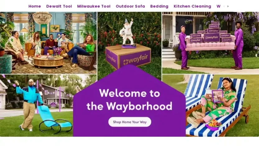 Screenshot of Non-Delivery scam website "Wayfairmystores.com"