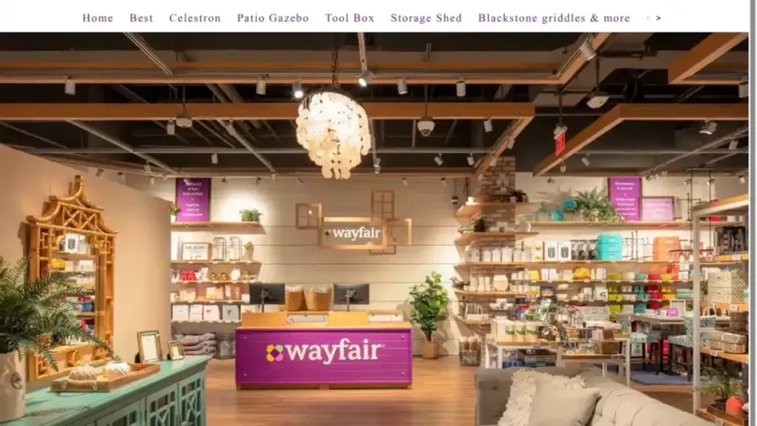 Screenshot of Non-Delivery scam website "Wayfairsaleuss.com"