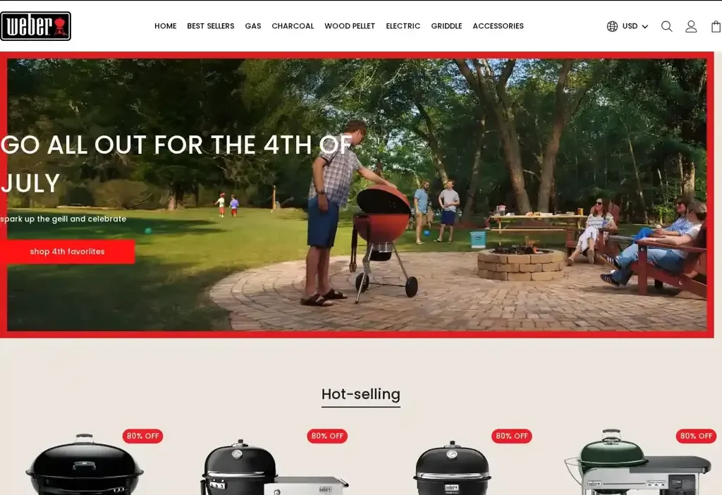 Screenshot of Non-Delivery scam website "Weberofficial.com"