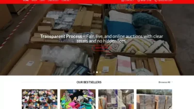 Screenshot of Non-Delivery scam website "Wholesaleauctionshouse.com"