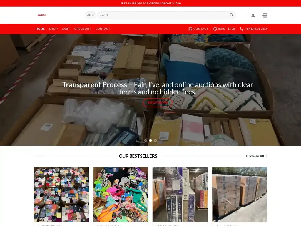 Screenshot of Non-Delivery scam website "wholesaleauctionshouse.com – wholesaleauctionshouse.com"