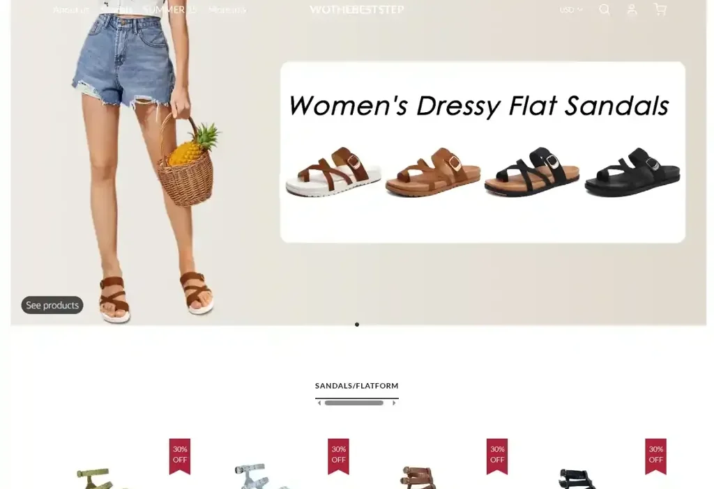 Screenshot of Non-Delivery scam website "Wothebeststep.com"