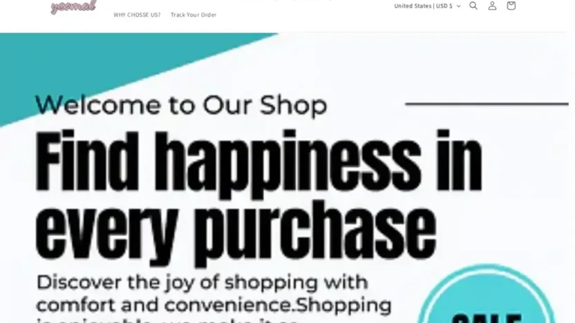 Screenshot of Non-Delivery scam website "Yeomal.com"