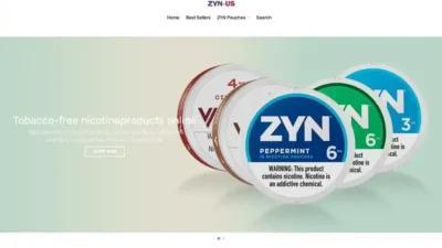 Screenshot of Non-Delivery scam website "Zynuss.com"