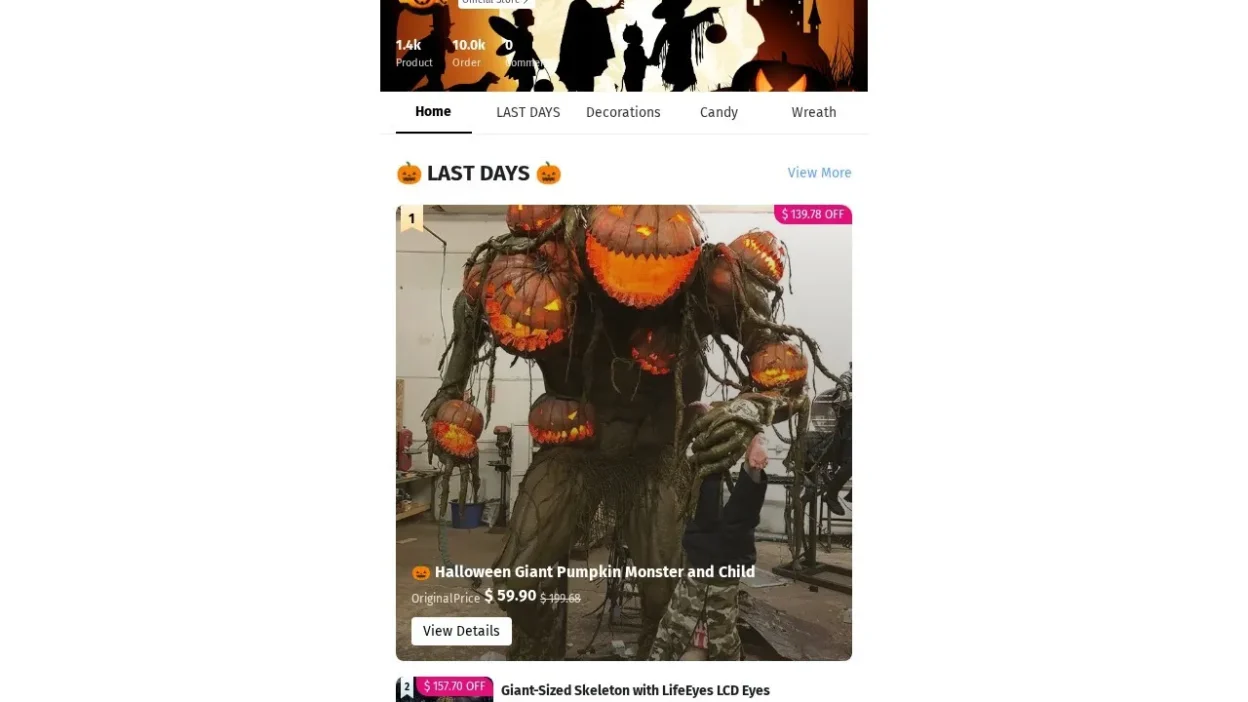 Non-Delivery Scam hishalloween.com