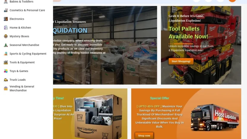 Liquidation Scam hostliquidationshop.com