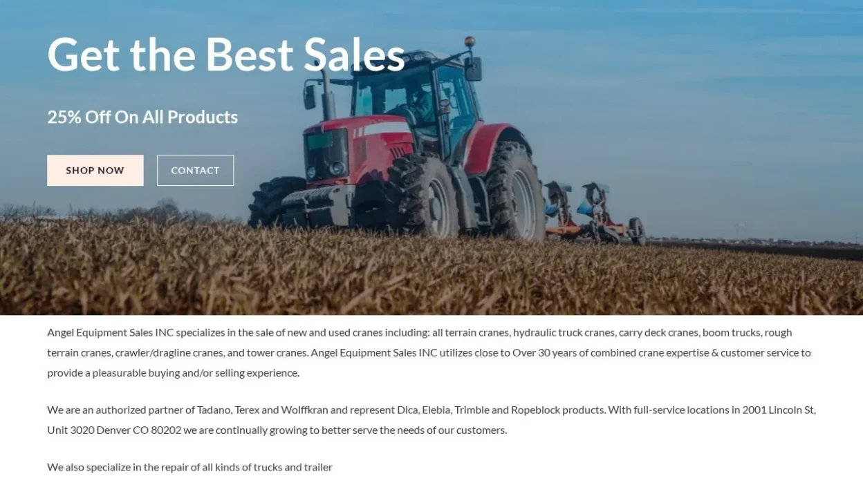 Non-Delivery Scam angelequipmentsales.com