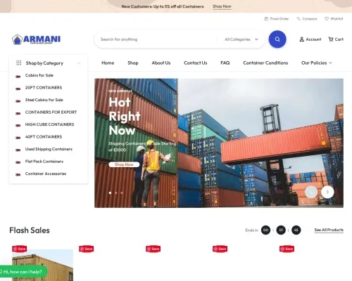 Screenshot of Shipping Container website 23143