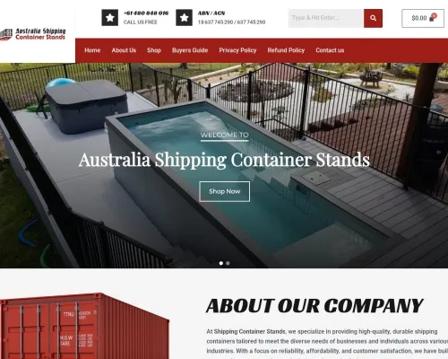 Screenshot of Shipping Container website 23140