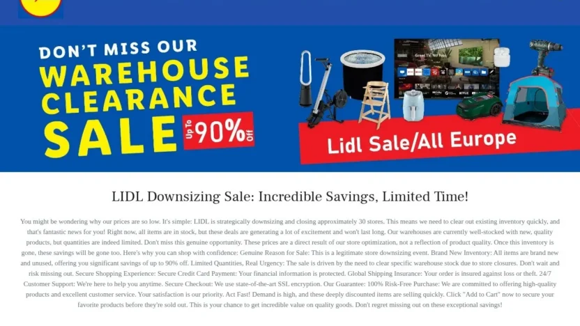 Non-Delivery Scam lidlbrandstore-eu.shop