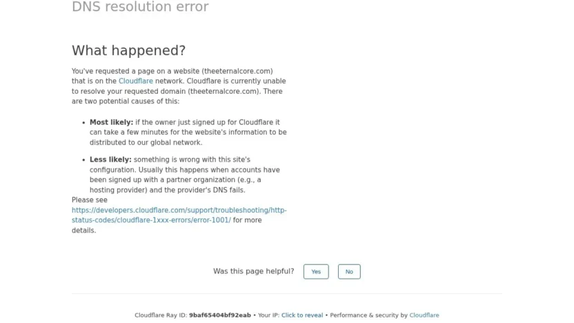 Non-Delivery Scam theeternalcore.com