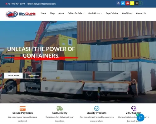 Screenshot of Shipping Container website 26235